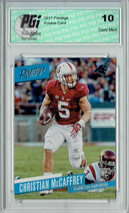 Christian McCaffrey 2017 Prestige #215 Rookie Card PGI 10