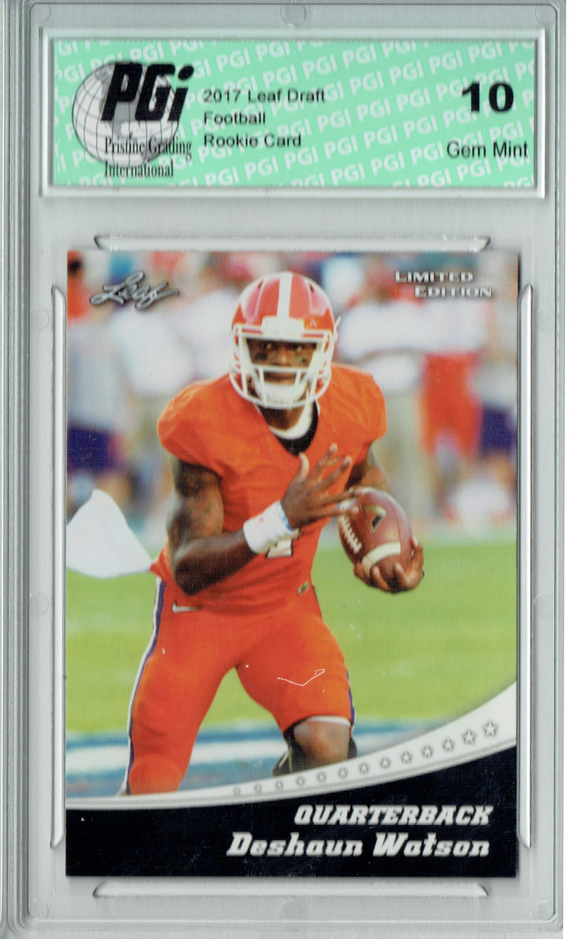 Deshaun Watson Rookie Card Houston PGI 10 Gem Mint Football Trading Card 2017 Leaf Limited Edition #4