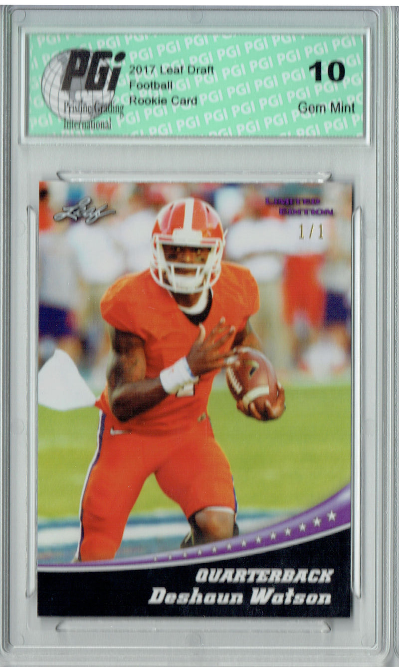 Deshaun Watson Rookie Card Houston PGI 10 Gem Mint Football Trading Card 2017 Leaf Limited Edition #4 Masterpiece 1 of 1