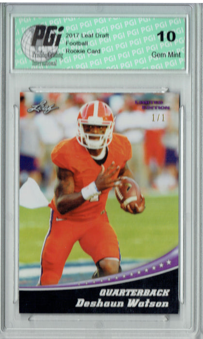 Deshaun Watson 2017 Leaf Limited Edition #4 Masterpiece 1 of 1 Rookie Card PGI 10