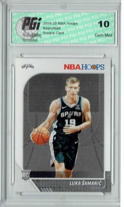 Luka Samanic 2019 NBA Hoops #216 Gem Mint Rookie Card PGI 10