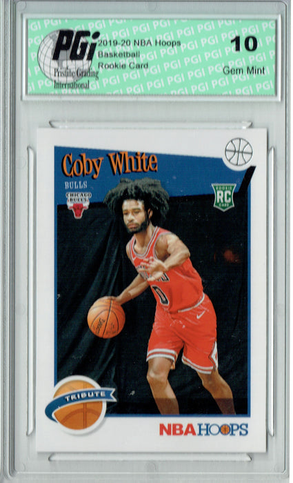 Coby White 2019 NBA Hoops #295 Tribute RC Rookie Card PGI 10