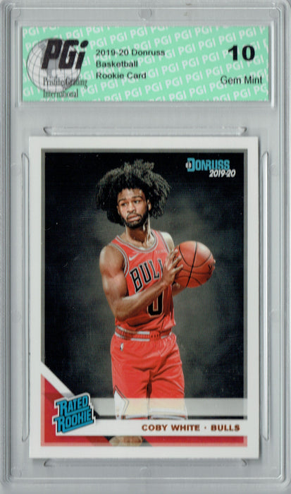 Coby White 2019 Donruss Basketball #206 Gem Mint Rookie Card PGI 10