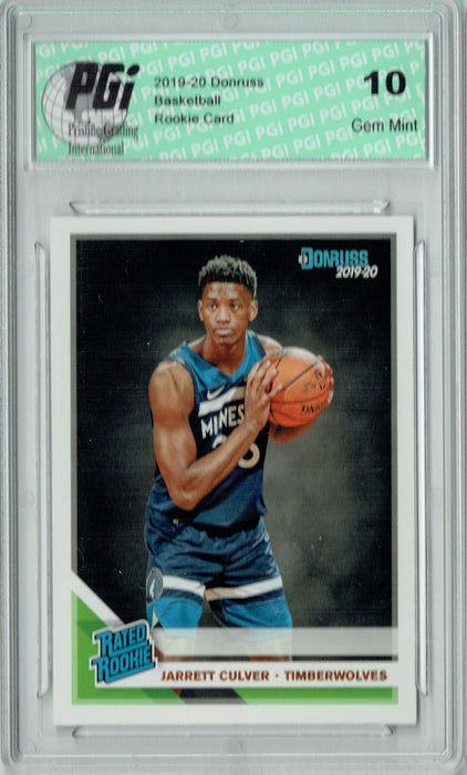 Jarrett Culver 2019 Donruss Basketball #205 Gem Mint Rookie Card PGI 10