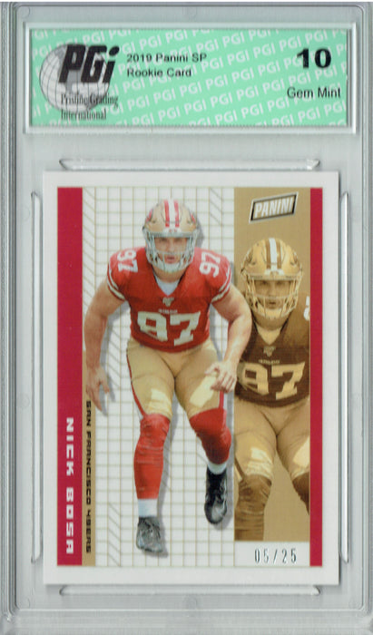 Nick Bosa 2019 Panini National #NB SP #5/25 Rookie Card PGI 10