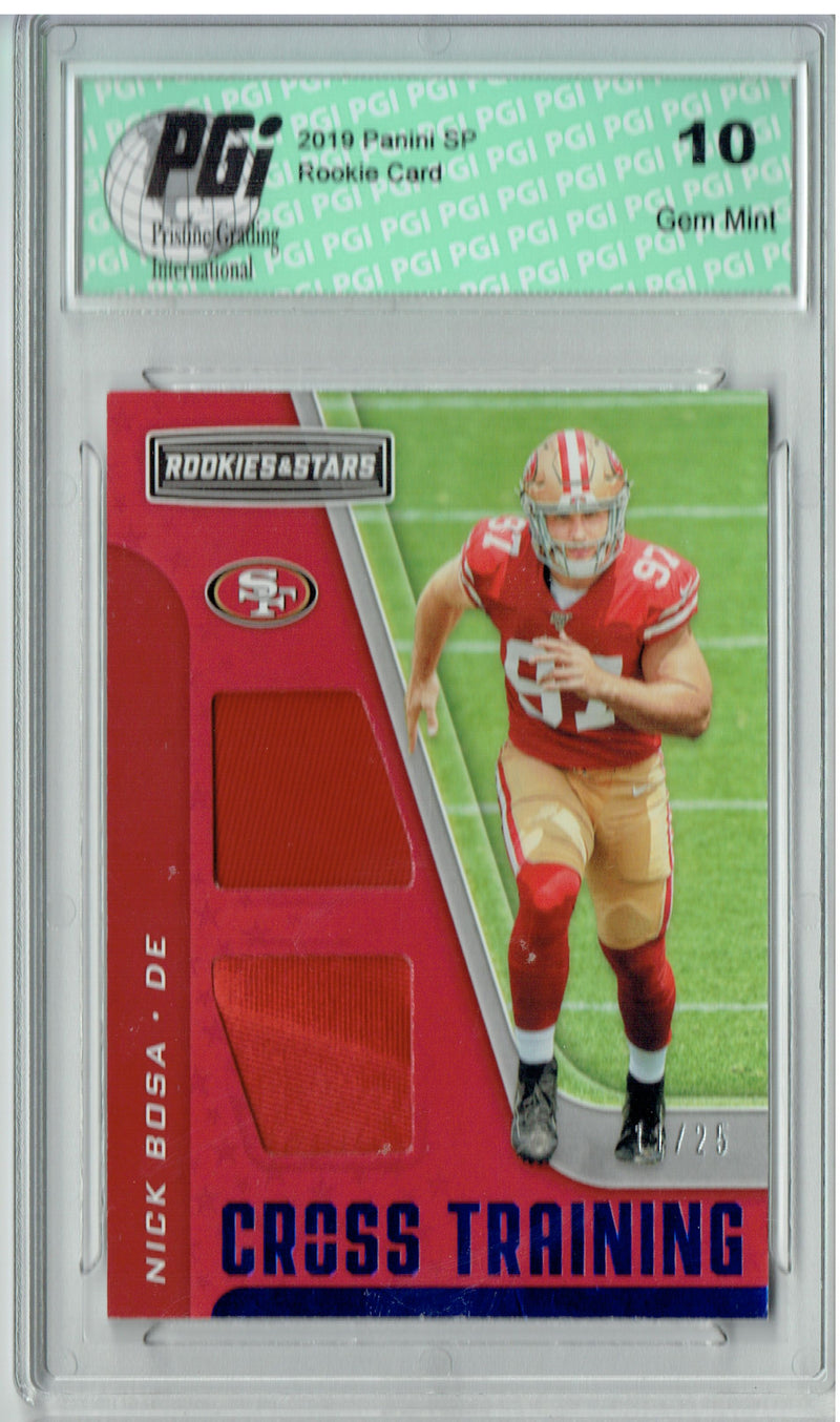 Nick Bosa 2019 Rookies & Stars #CT-NB Jersey #11/25 Rookie Card PGI 10