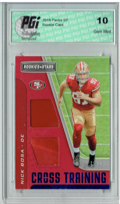 Nick Bosa 2019 Rookies & Stars #CT-NB Jersey #11/25 Rookie Card PGI 10