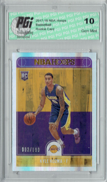 Kyle Kuzma 2017 Hoops #277 Silver SP, Only 199 Made Rookie Card PGI 10