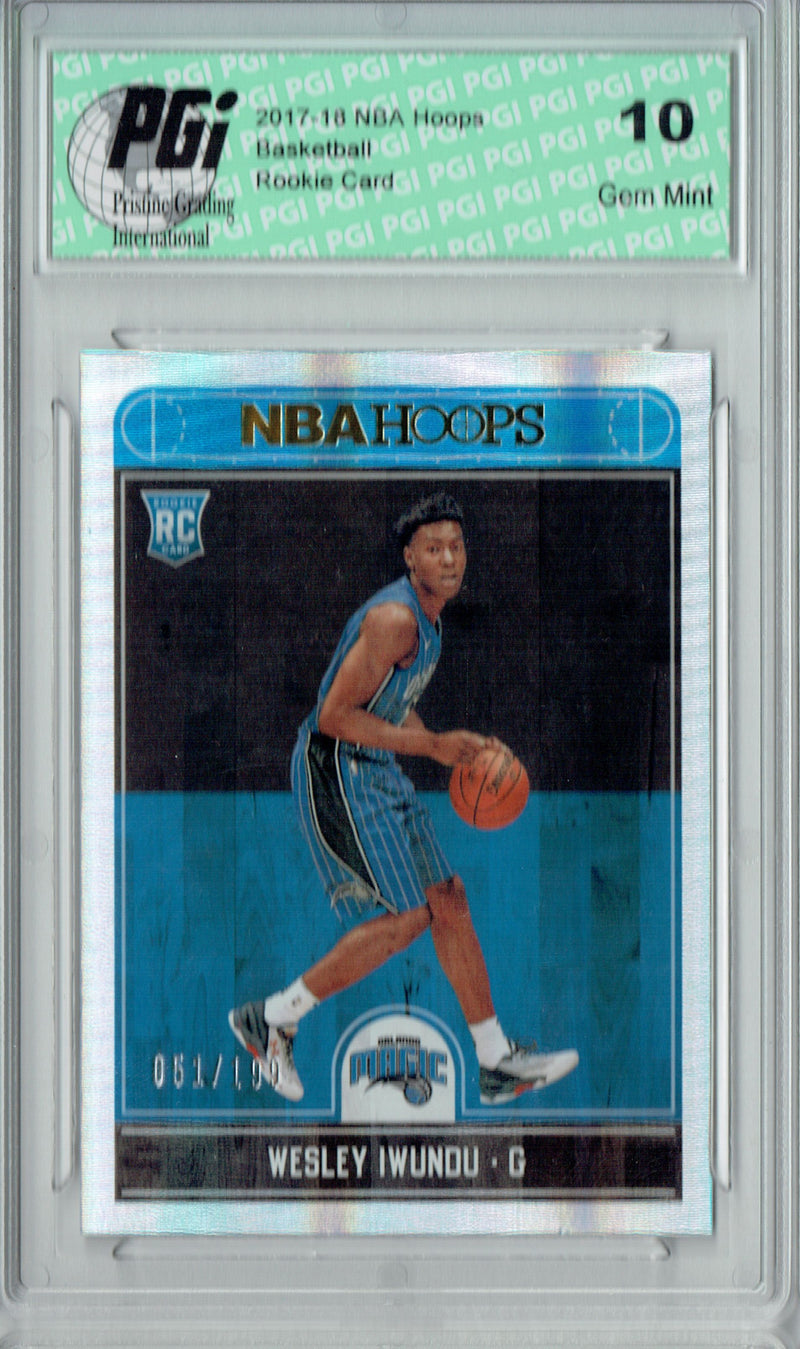 Wesley Iwundu 2017 Hoops #283 Silver SP, Only 199 Made Rookie Card PGI 10