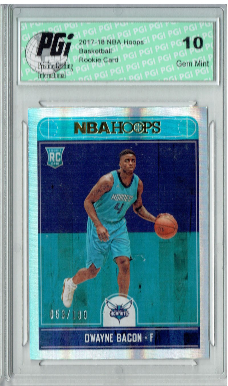 Dwayne Bacon 2017 Hoops #290 Silver SP, Only 199 Made Rookie Card PGI 10