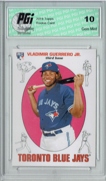 Vladimir Guerrero Jr. 2019 Topps #309 Throwback SP 1218 Made Rookie Card PGI 10