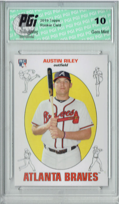 Austin Riley 2019 Topps #312 Throwback SP 1218 Made Rookie Card PGI 10