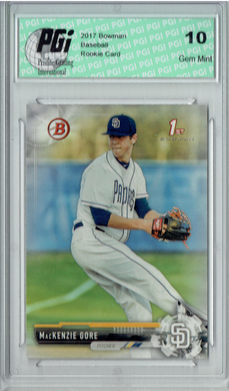 MacKenzie Gore 2017 Bowman #BD-25 1st Rookie Card PGI 10