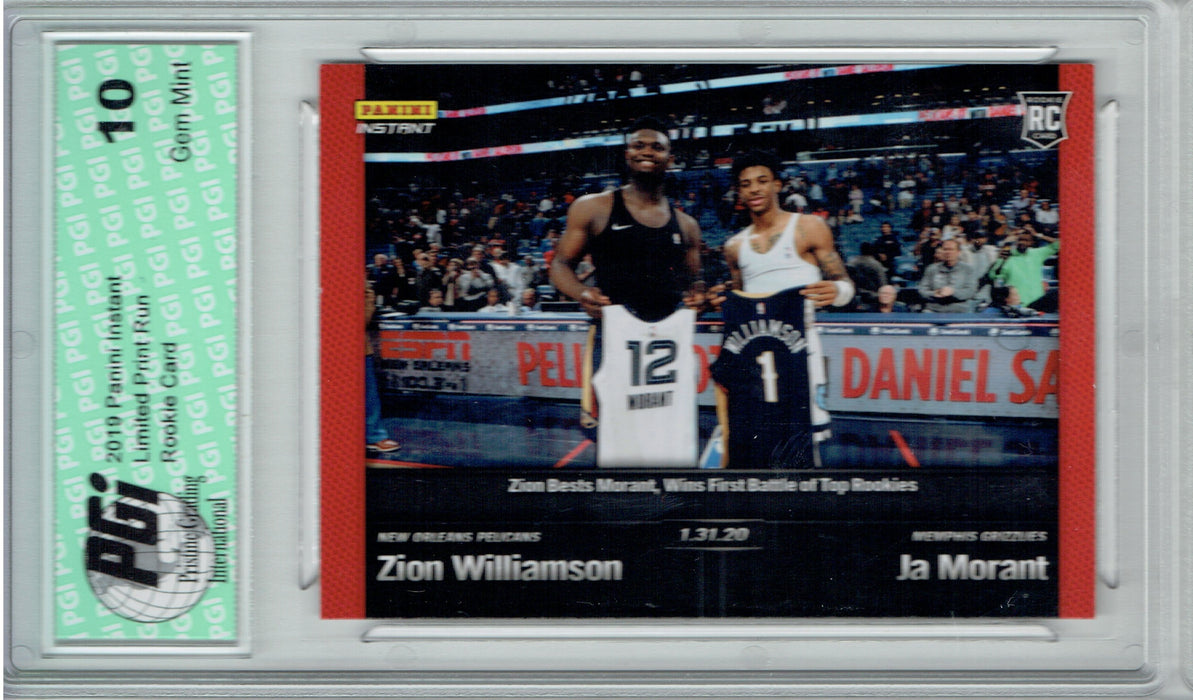 Zion Williamson Ja Morant 2019 Panini Instant #83 1/616 Made Rookie Card PGI 10