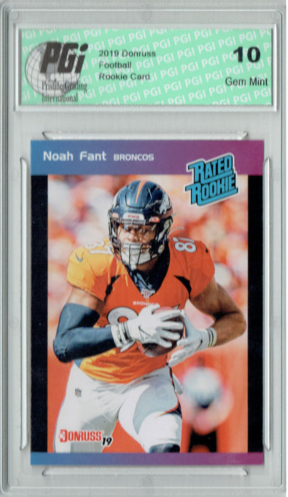 Noah Fant 2019 Donruss #6 Rated Rookie Retro 1/280 Rookie Card PGI 10