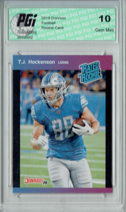 T.J. Hockenson 2019 Donruss #4 Rated Rookie Retro 1/280 Rookie Card PGI 10