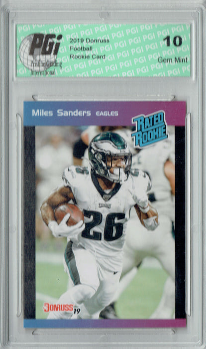 Miles Sanders 2019 Donruss #14 Rated Rookie Retro 1/280 Rookie Card PGI 10