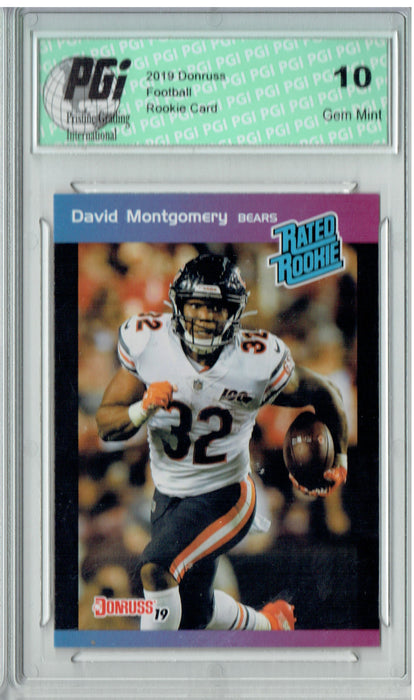 David Montgomery 2019 Donruss #22 Rated Rookie Retro 1/280 Rookie Card PGI 10