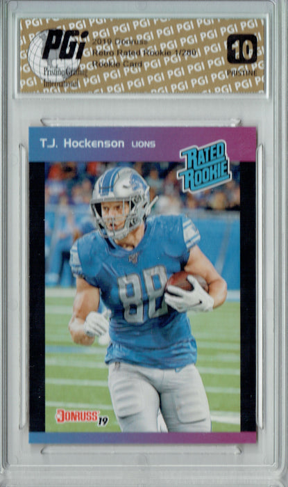 T.J. Hockenson 2019 Donruss #4 PRISTINE Rated Retro 1/280 Rookie Card PGI 10