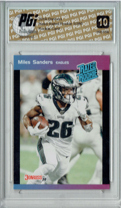 Miles Sanders 2019 Donruss #14 PRISTINE Rated Retro 1/280 Rookie Card PGI 10