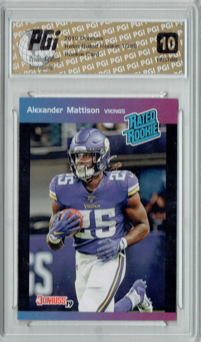 Alexander Mattison 2019 Donruss 28 PRISTINE Rated Retro 1/280 Rookie Card PGI 10