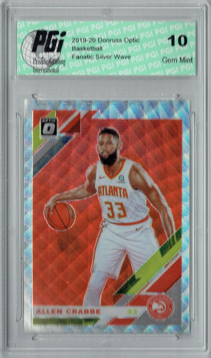 Allen Crabbe 2019 Optic #12 Fanatics Rare Silver Wave SP Card PGI 10