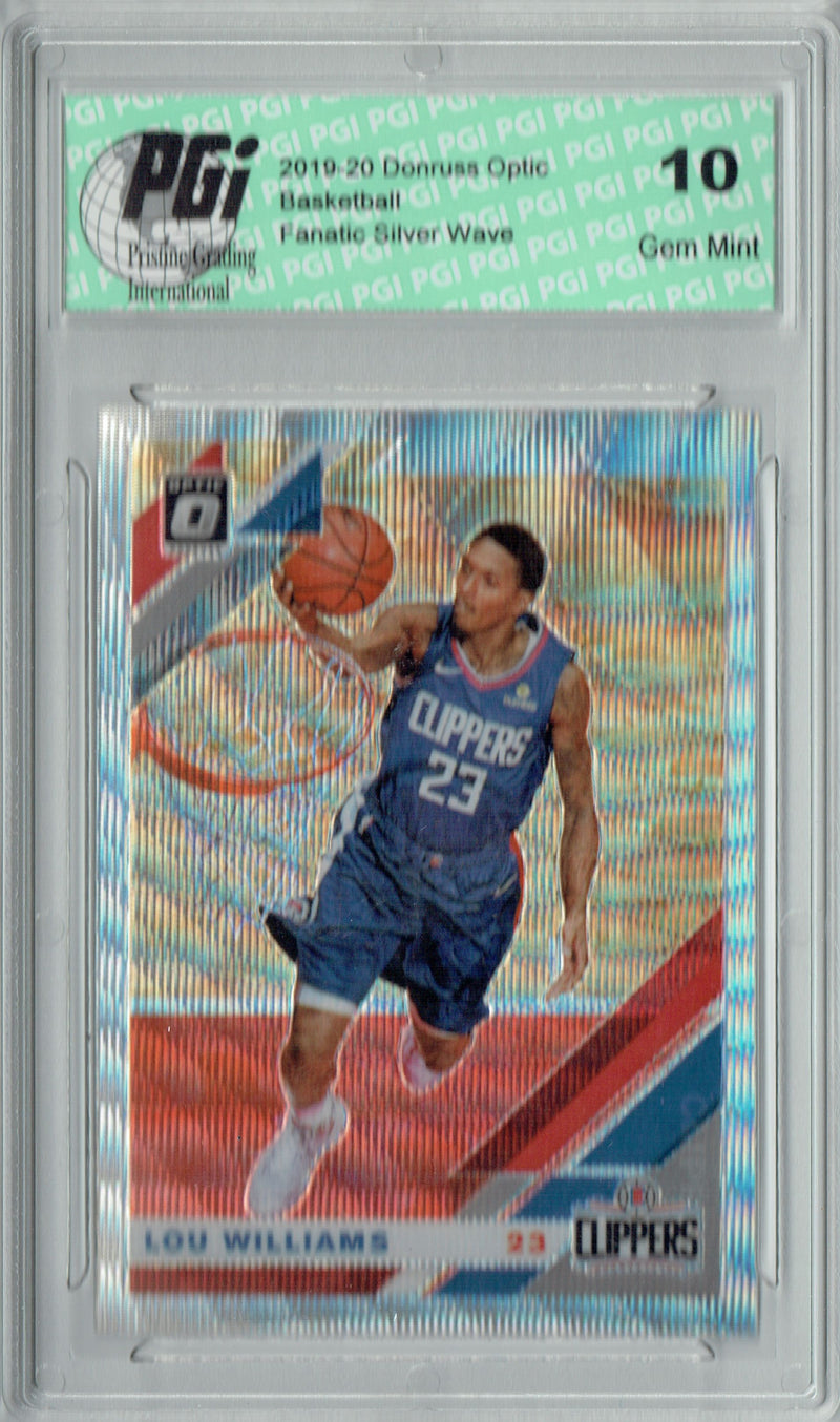 Lou Williams 2019 Optic #10 Fanatics Rare Silver Wave SP Card PGI 10