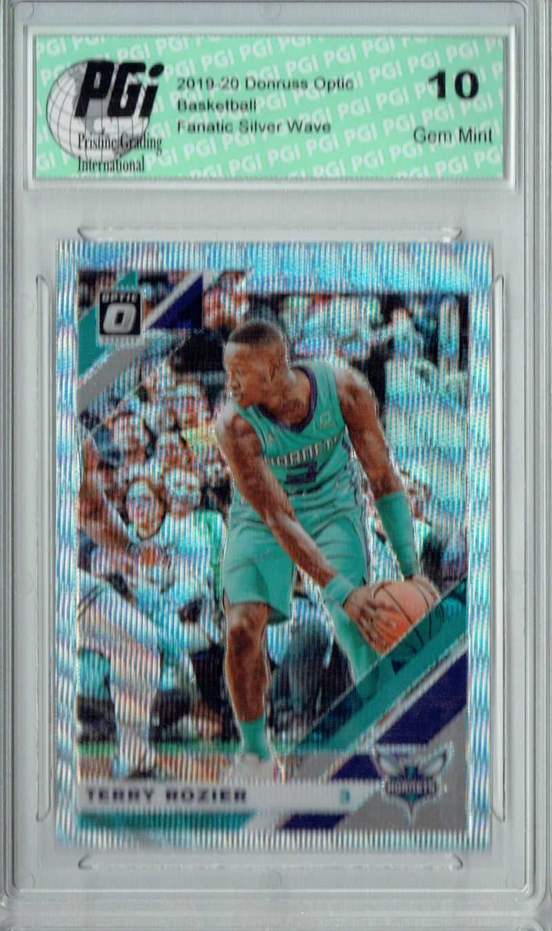 Terry Rozier 2019 Optic #4 Fanatics Rare Silver Wave SP Card PGI 10