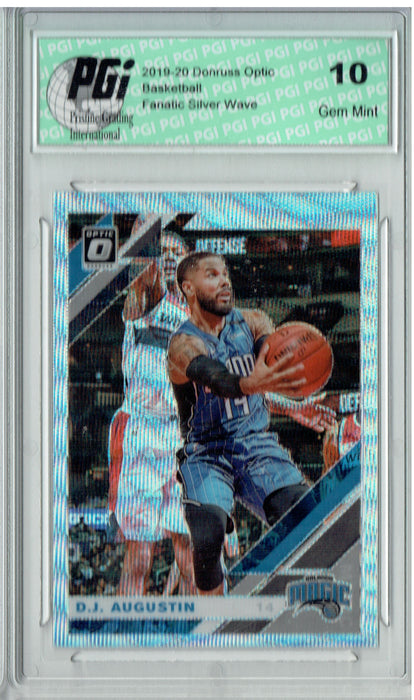 D.J. Augustin 2019 Optic #5 Fanatics Rare Silver Wave SP Card PGI 10