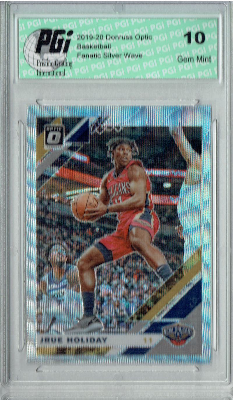 Jrue Holiday 2019 Optic #13 Fanatics Rare Silver Wave SP Card PGI 10