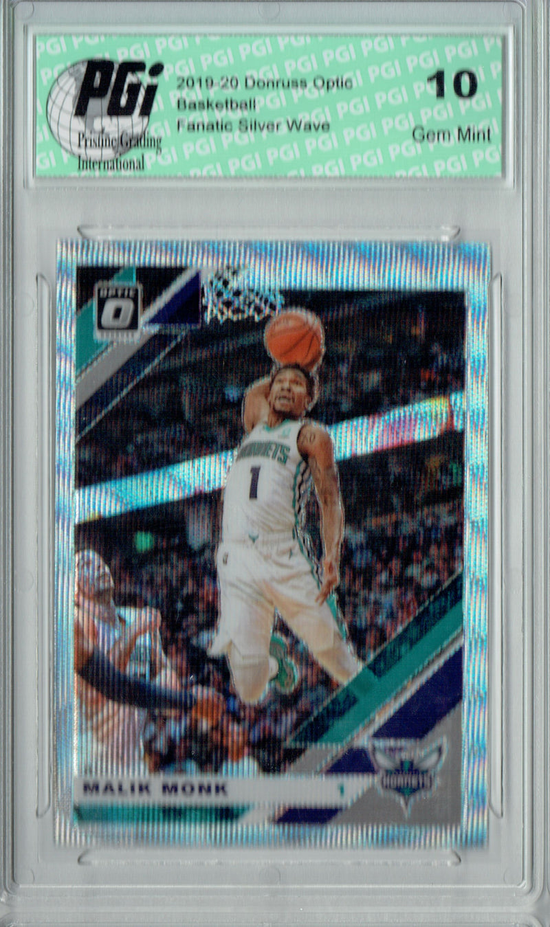 Malik Monk 2019 Optic #14 Fanatics Rare Silver Wave SP Card PGI 10