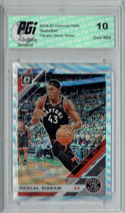 Pascal Siakam 2019 Optic #19 Fanatics Rare Silver Wave SP Card PGI 10