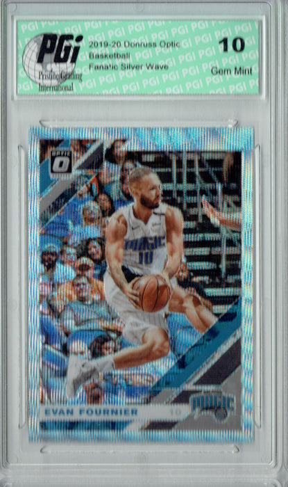 Evan Fournier 2019 Optic #15 Fanatics Rare Silver Wave SP Card PGI 10