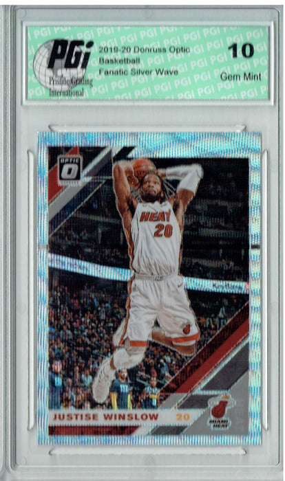 Justise Winslow 2019 Optic #21 Fanatics Rare Silver Wave SP Card PGI 10