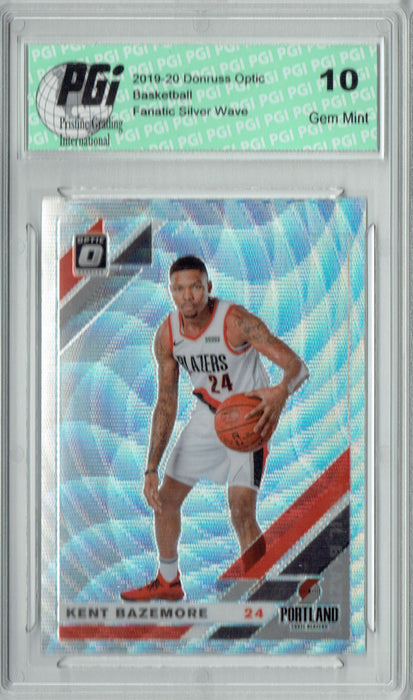 Kent Bazemore 2019 Optic #27 Fanatics Rare Silver Wave SP Card PGI 10