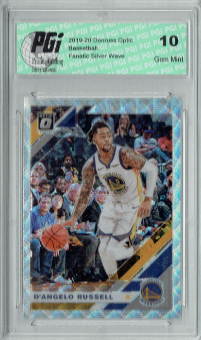 D'Angelo Russell 2019 Optic #28 Fanatics Rare Silver Wave SP Card PGI 10