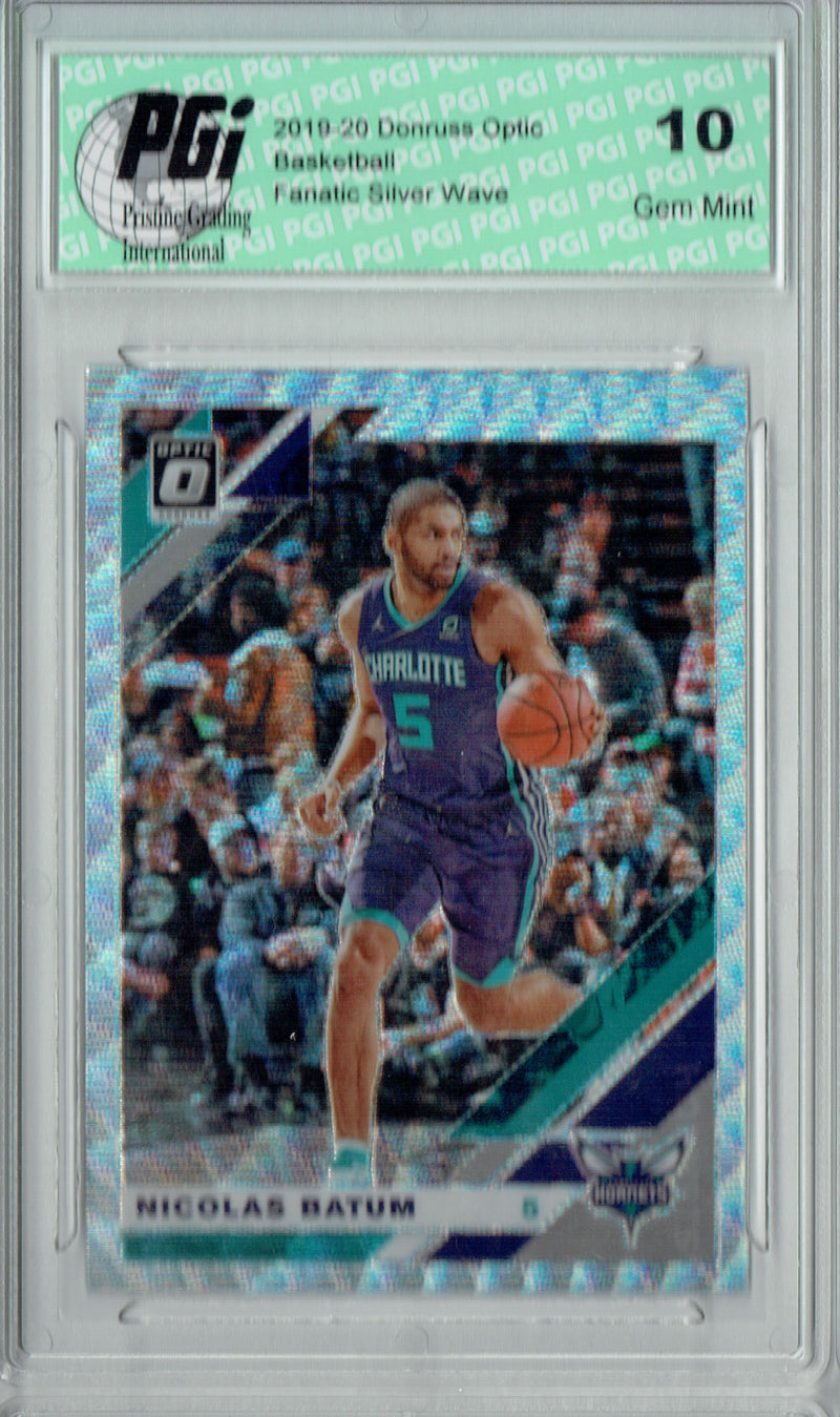 Nicolas Batum 2019 Optic #24 Fanatics Rare Silver Wave SP Card PGI 10