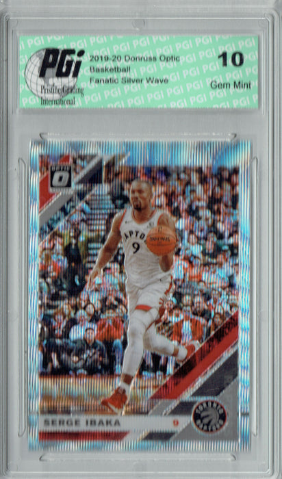 Serge Ibaka 2019 Optic #29 Fanatics Rare Silver Wave SP Card PGI 10