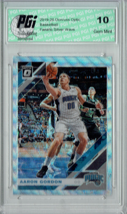 Aaron Gordon 2019 Optic #25 Fanatics Rare Silver Wave SP Card PGI 10