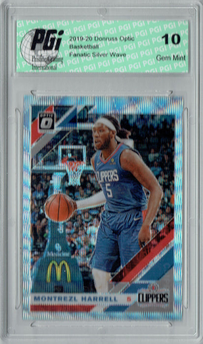 Montrezl Harrell 2019 Optic #40 Fanatics Rare Silver Wave SP Card PGI 10