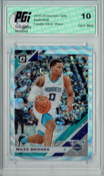 Miles Bridges 2019 Optic #34 Fanatics Rare Silver Wave SP Card PGI 10