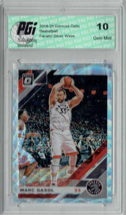 Marc Gasol 2019 Optic #39 Fanatics Rare Silver Wave SP Card PGI 10