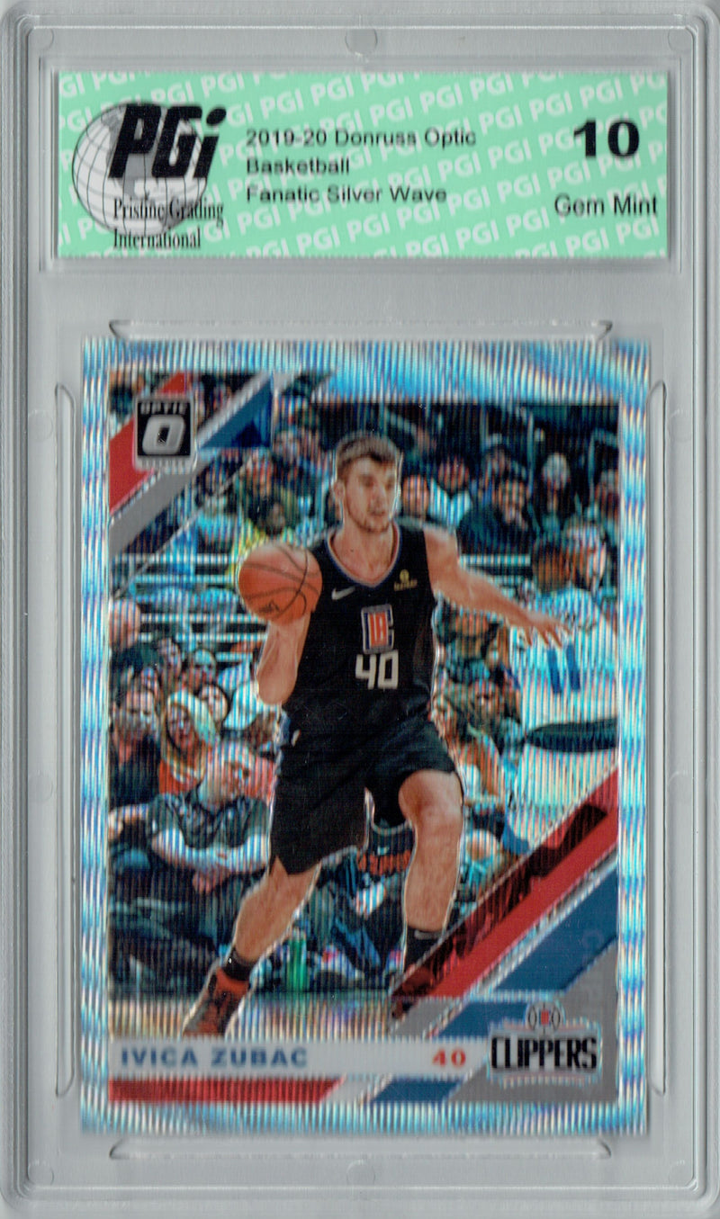 Ivica Zubac 2019 Optic #50 Fanatics Rare Silver Wave SP Card PGI 10