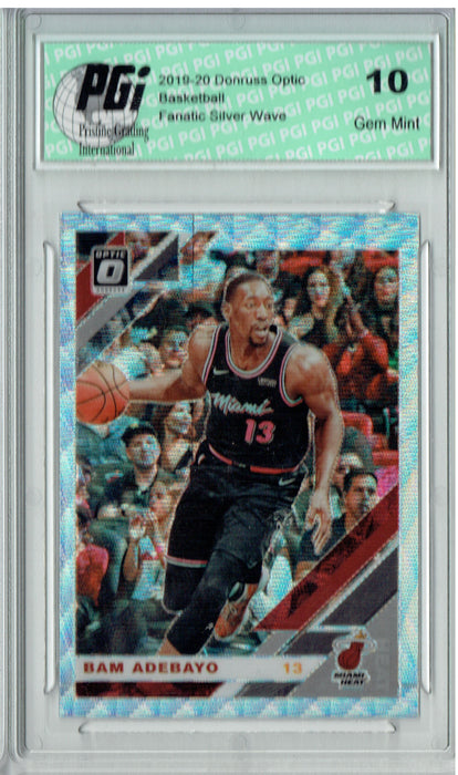 Bam Adebayo 2019 Optic #41 Fanatics Rare Silver Wave SP Card PGI 10