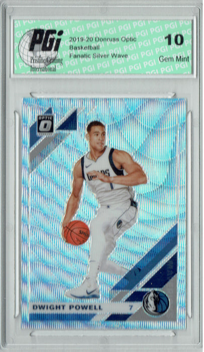 Dwight Powell 2019 Optic #46 Fanatics Rare Silver Wave SP Card PGI 10