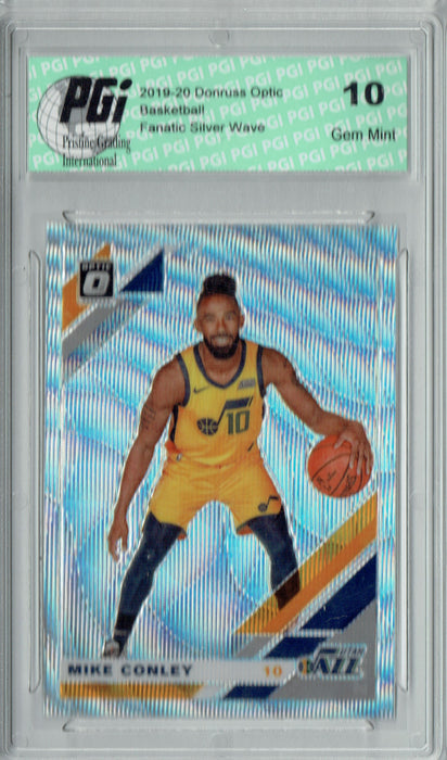 Mike Conley 2019 Optic #49 Fanatics Rare Silver Wave SP Card PGI 10