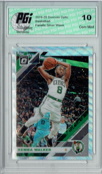 Kemba Walker 2019 Optic #52 Fanatics Rare Silver Wave SP Card PGI 10