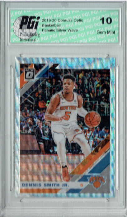 Dennis Smith Jr. 2019 Optic #53 Fanatics Rare Silver Wave SP Card PGI 10