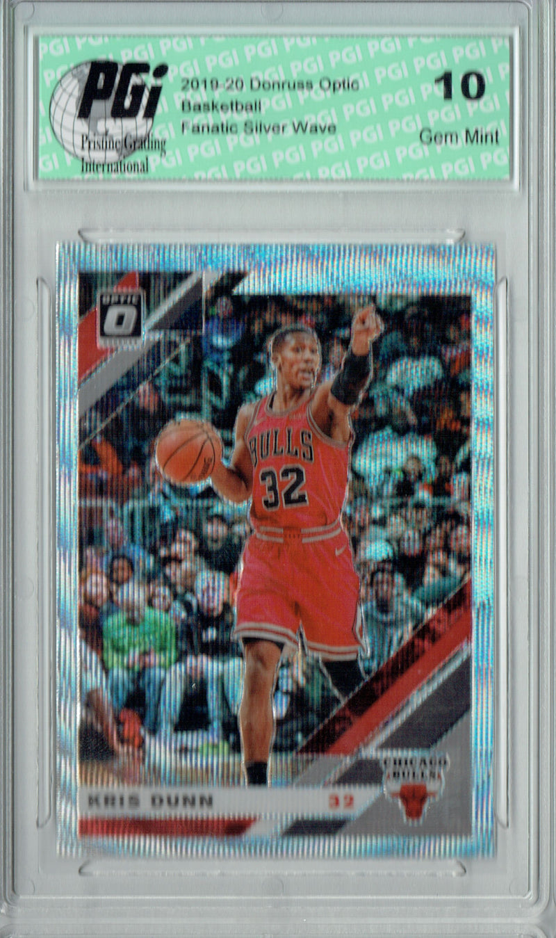 Kris Dunn 2019 Optic #54 Fanatics Rare Silver Wave SP Card PGI 10