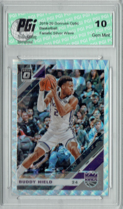 Buddy Hield 2019 Optic #67 Fanatics Rare Silver Wave SP Card PGI 10